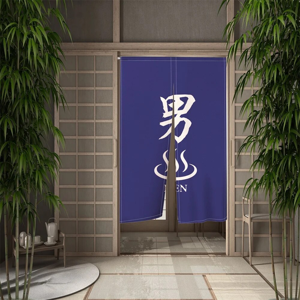 SkandiShop Solid Color Beige Japanese Simple Half-curtain Kitchen Porch Corridor Bedroom Drape Hanging Curtain Restaurant Door Screen Decor